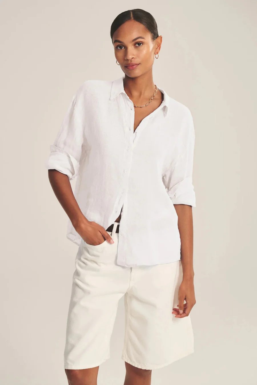 Brighton Linen Shirt White