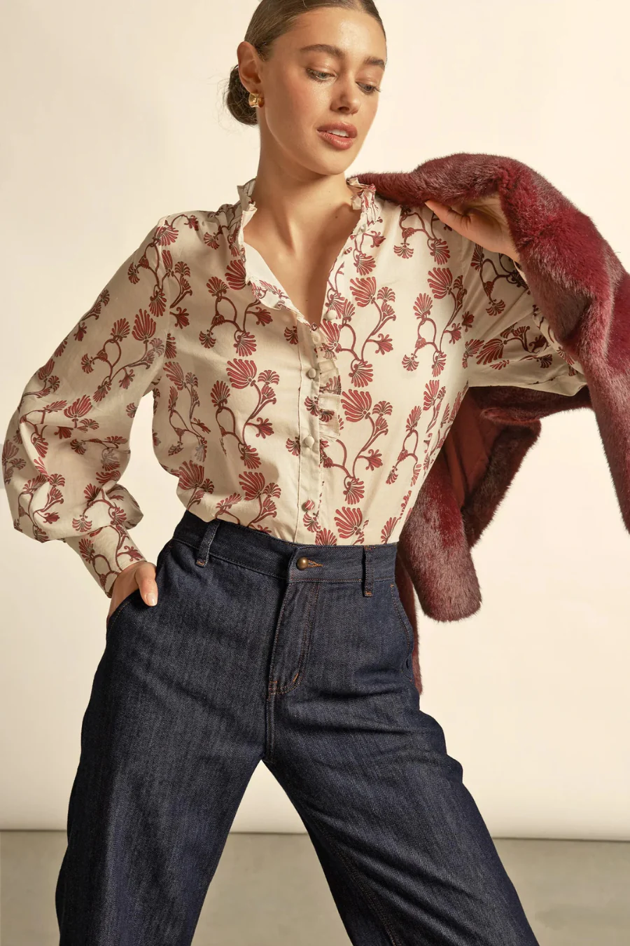 Brim Top Cream Berry Nouveau