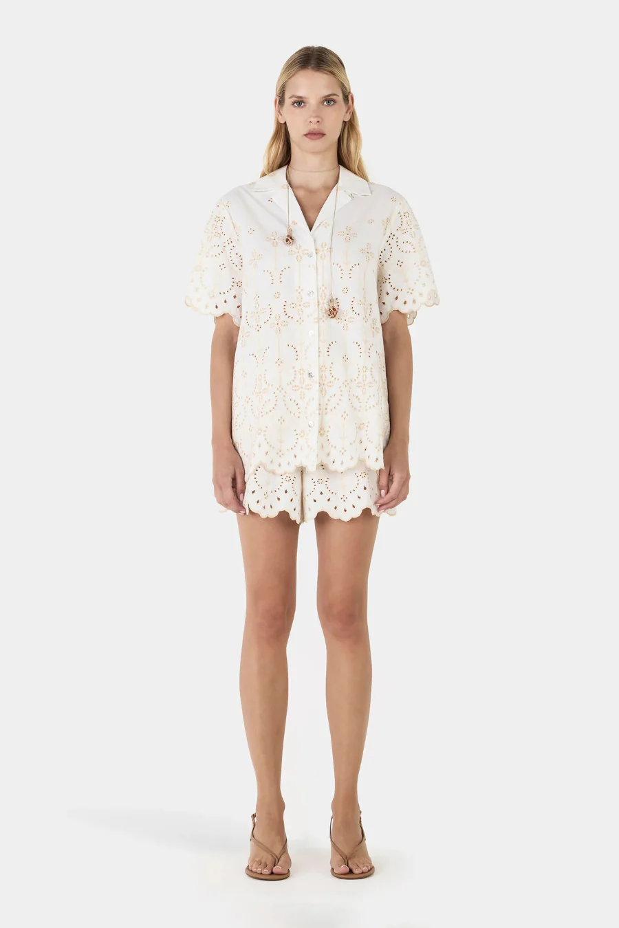 Bronny Shirt Ivory Anglaise