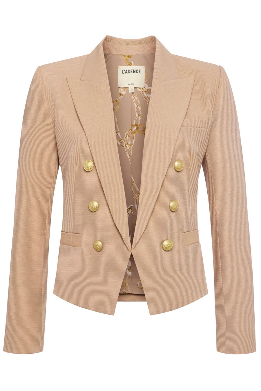 Brooke Open Front Blazer Cappuccino/Sketch Chain - Image 6