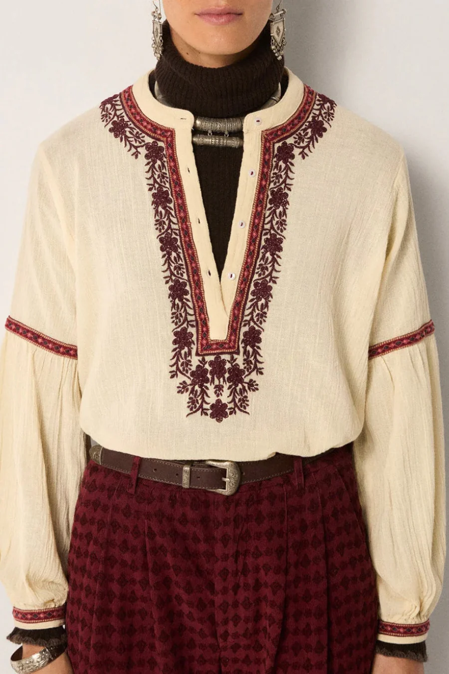 Bruna Blouse Vineyard Bordeaux - Image 2