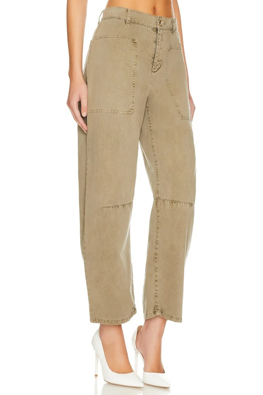 Brylie Sanded Twill Pant Gravel - Image 4