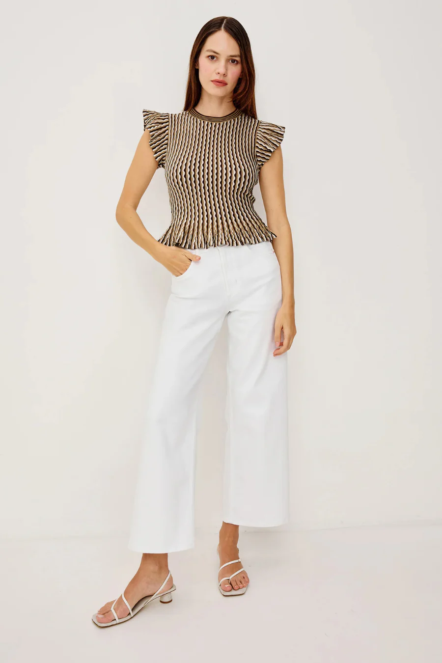 Bryn Top Brown Stripe - Image 4