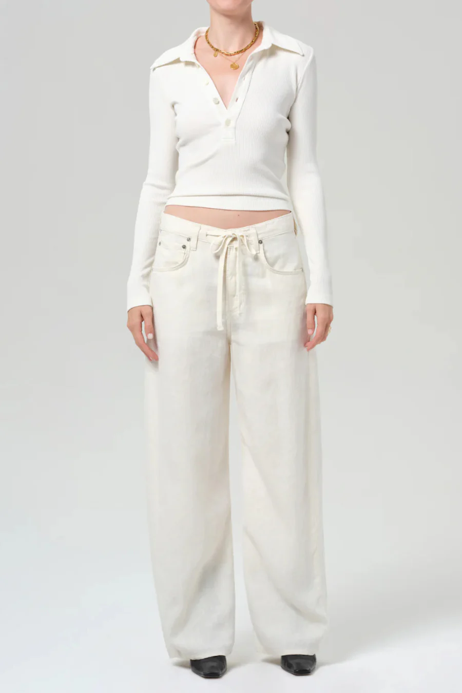 Brynn Drawstring Trouser Linen Vanilla