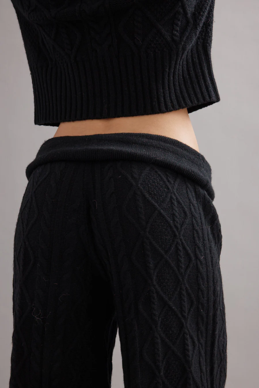 Cable Knit Pant Black - Image 3