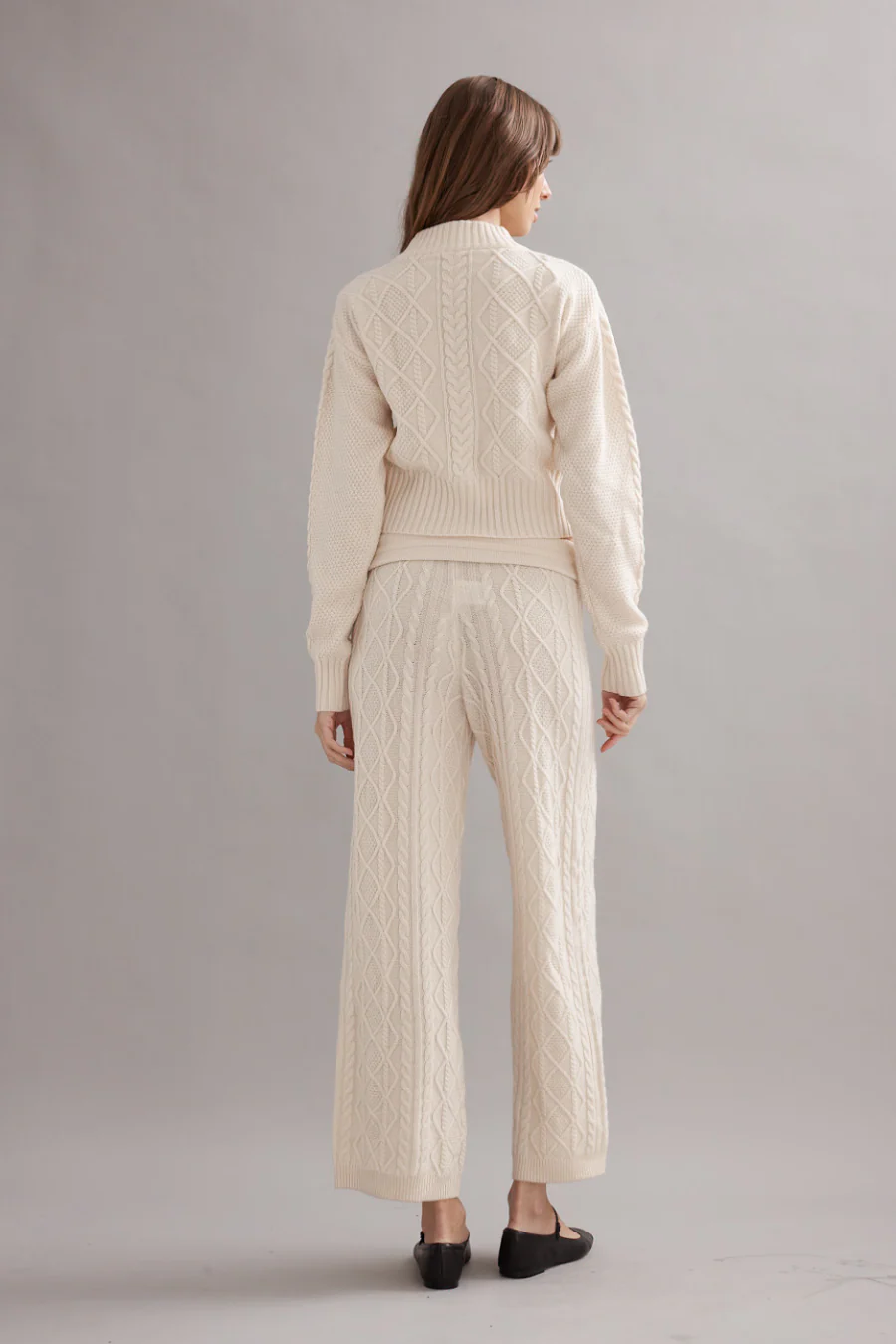 Cable Knit Pant Ivory - Image 2