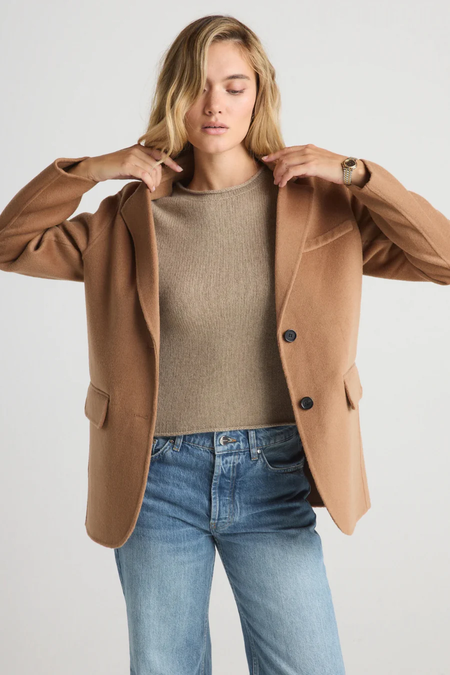 Camellia Wool Blazer Camel - Image 2