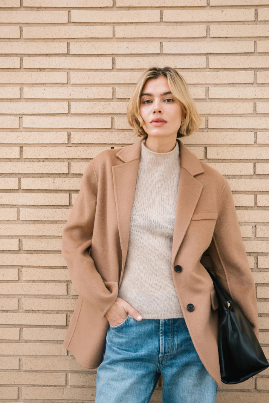 Camellia Wool Blazer Camel - Image 3