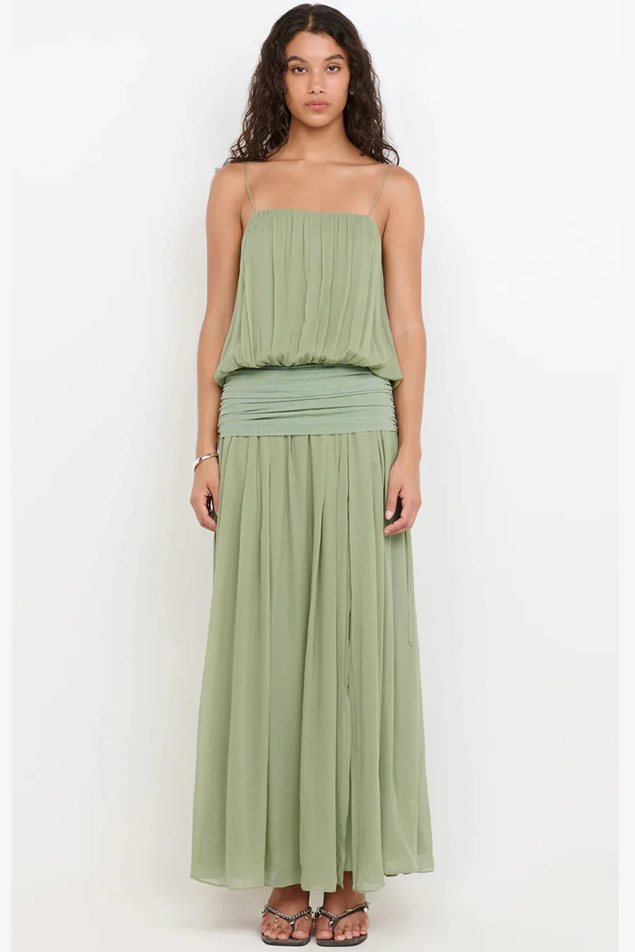 Camille Blouson Dress Pistachio