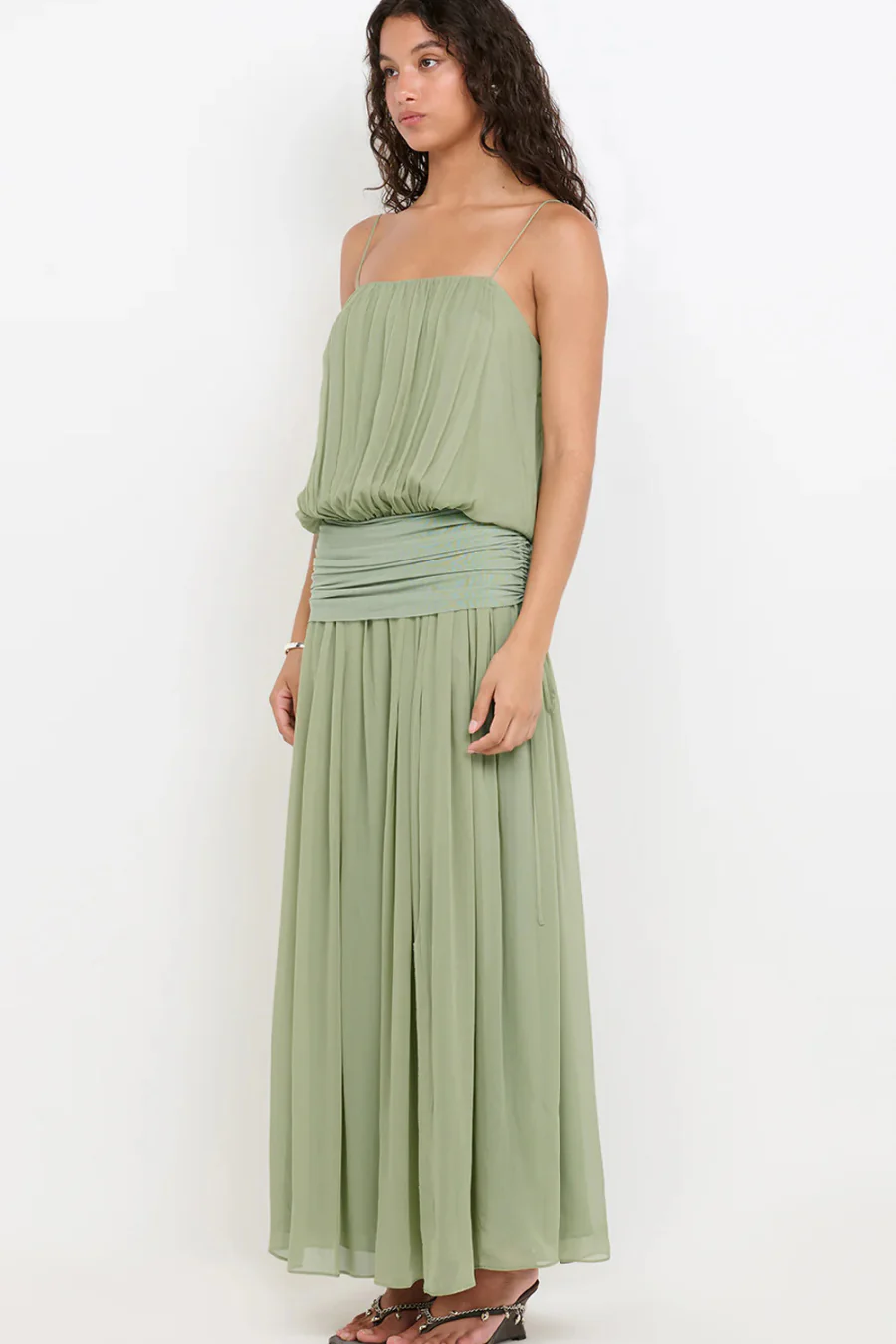 Camille Blouson Dress Pistachio - Image 3