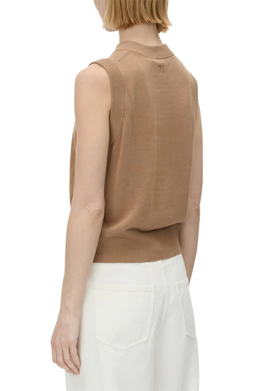 Cardinal Sleeveless Cardigan Tan - Image 2