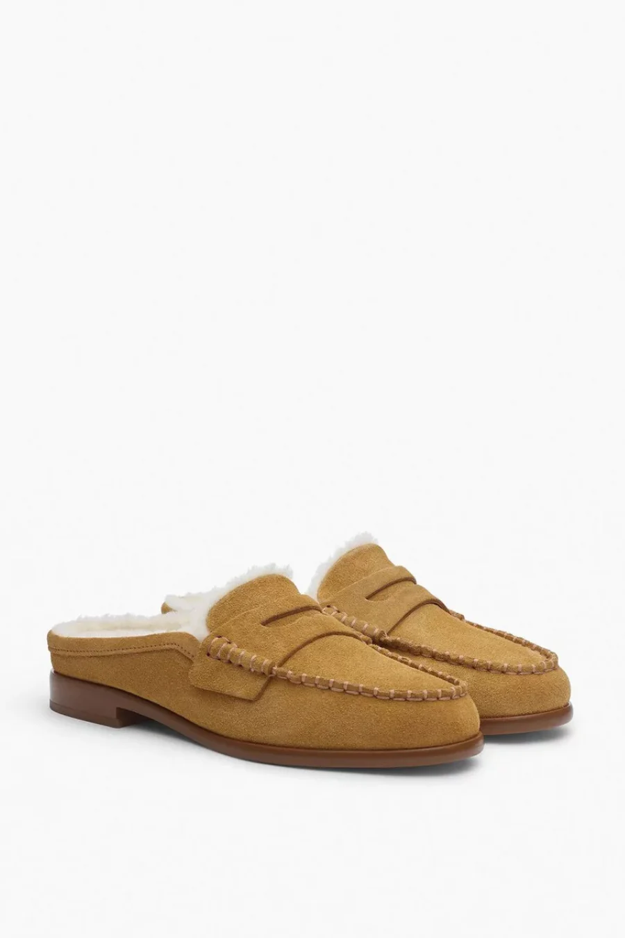 Carter Mule Caramel Suede Shearling - Image 3