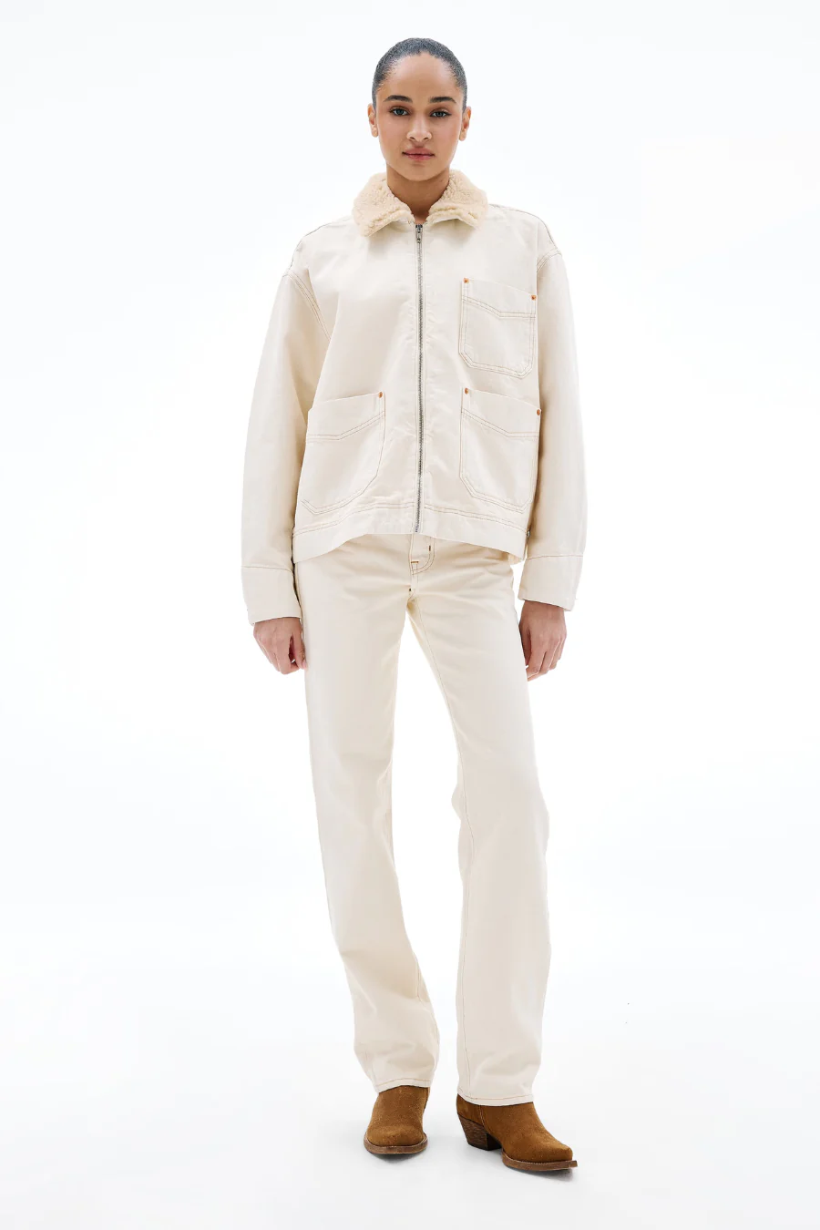 Casey Square Worker Jacket Winter Ecru - Image 3