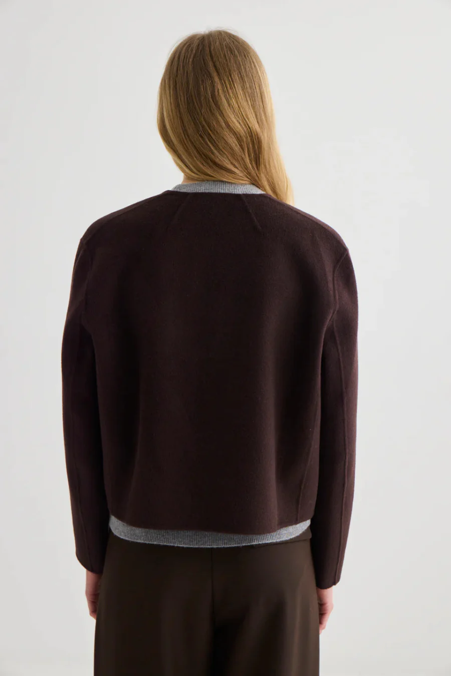 Cashmere Cardi Jacket Coffee - Image 2