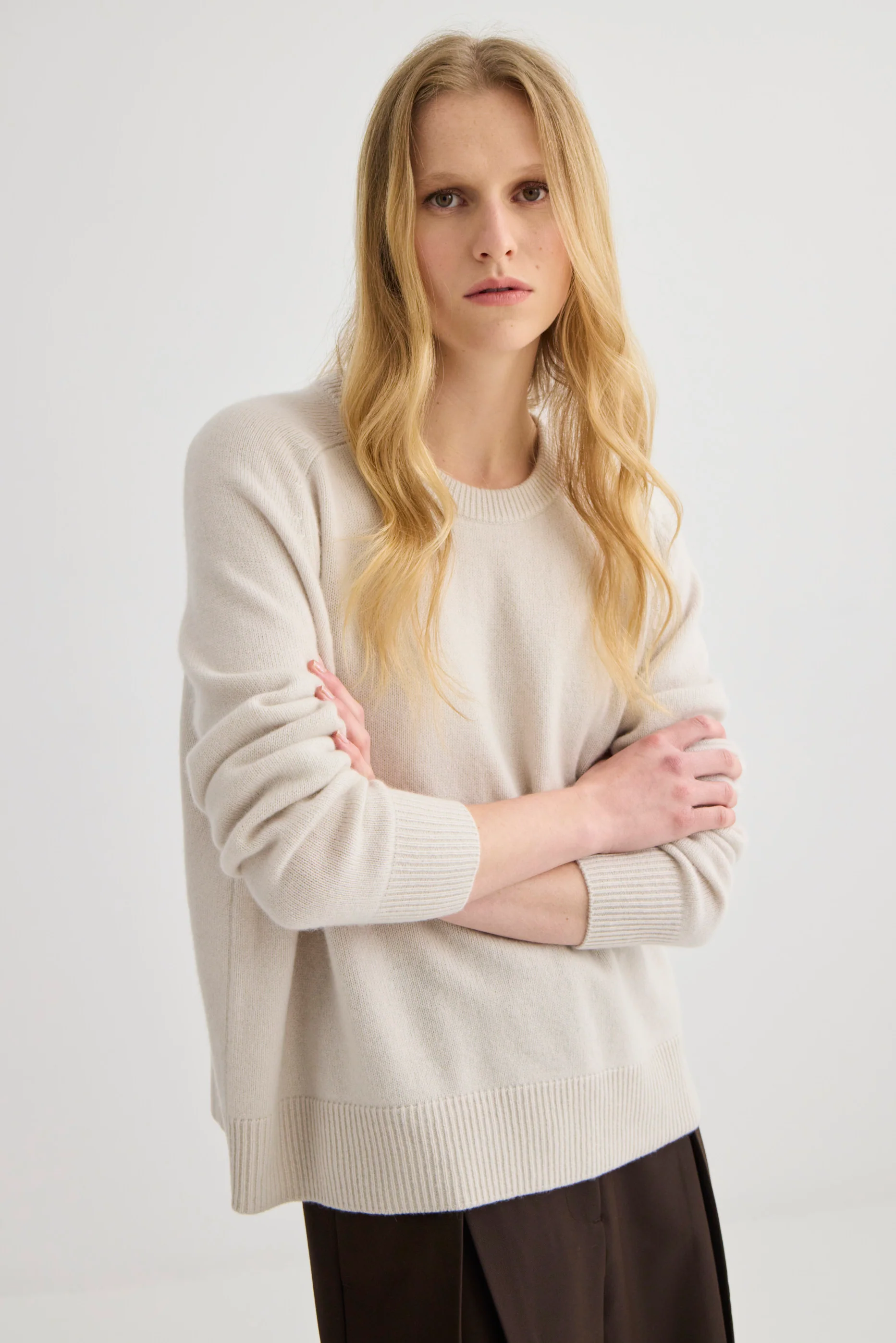 Cashmere Oversized Crewneck Oyster - Image 3