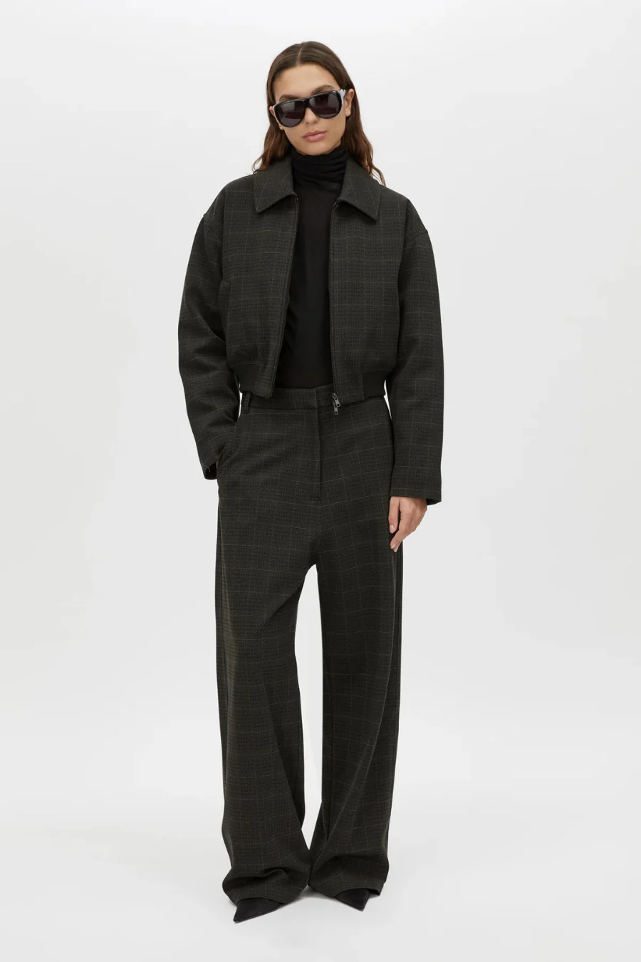 Casio Cropped Bomber Charcoal