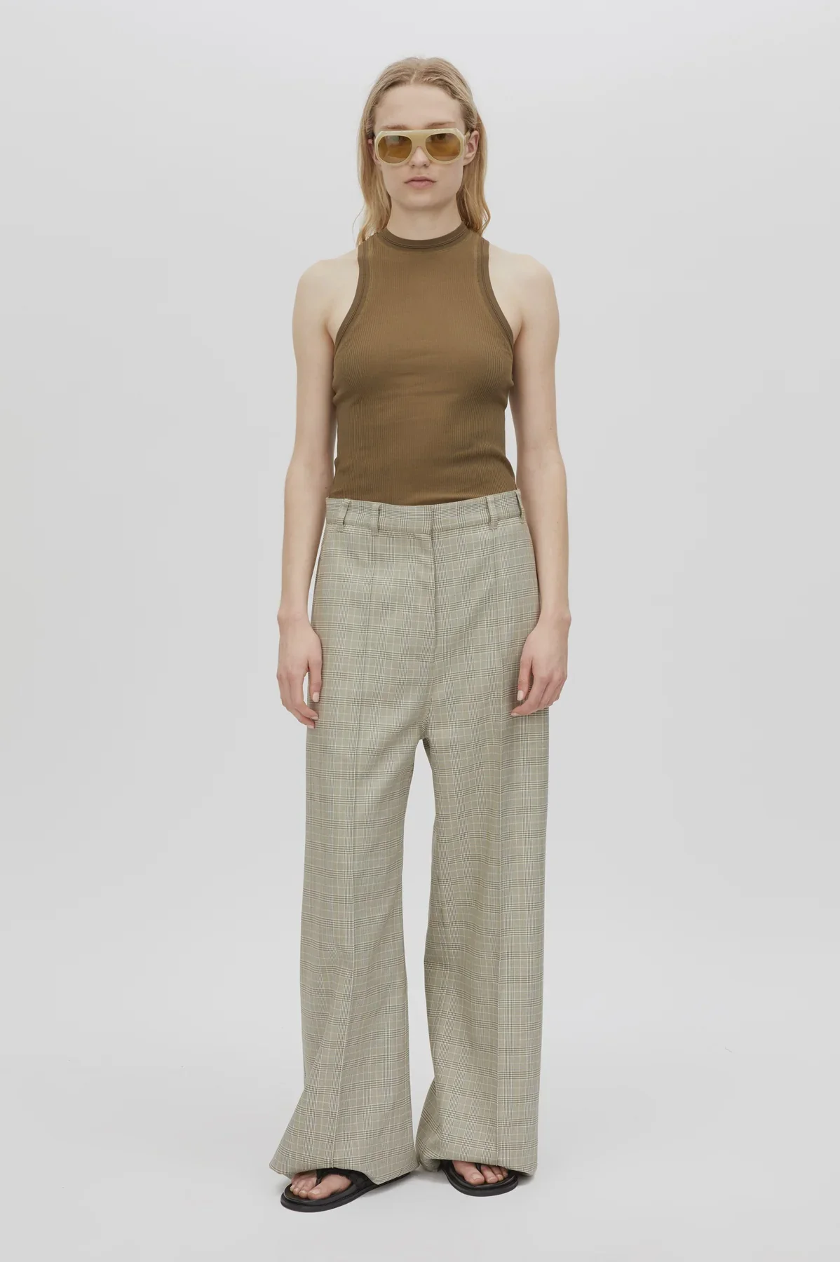 Cassa Check Pant Taupe Check