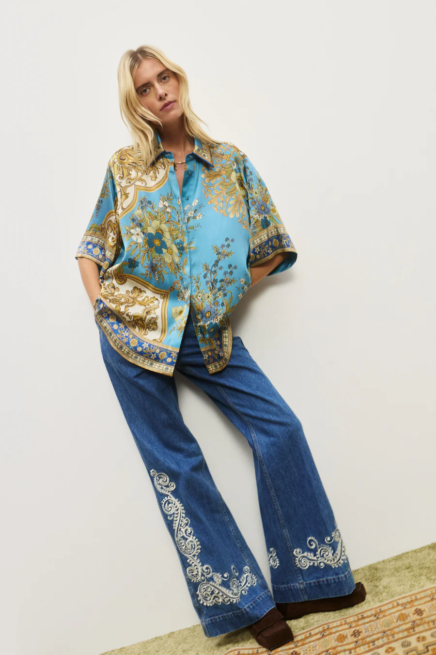 Cassie Silk Shirt Blue