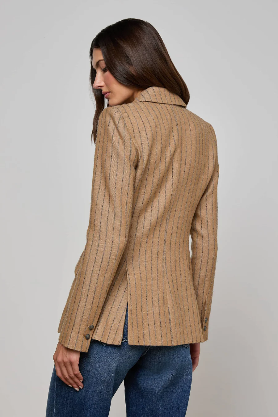 Chamberlain Blazer Tan Charcoal Stripe - Image 2