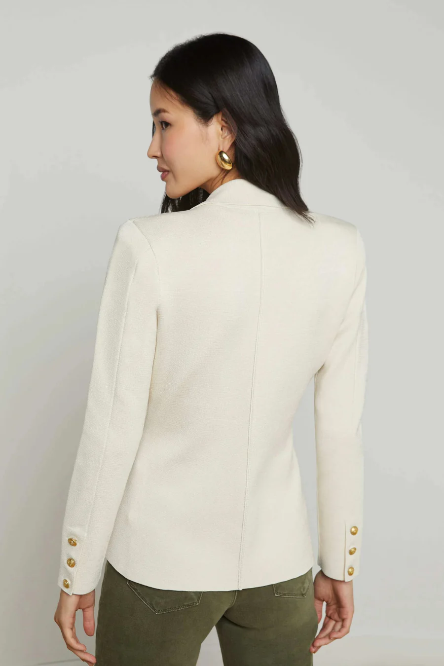 Chamberlain Knit Blazer Ivory/ Gold - Image 2