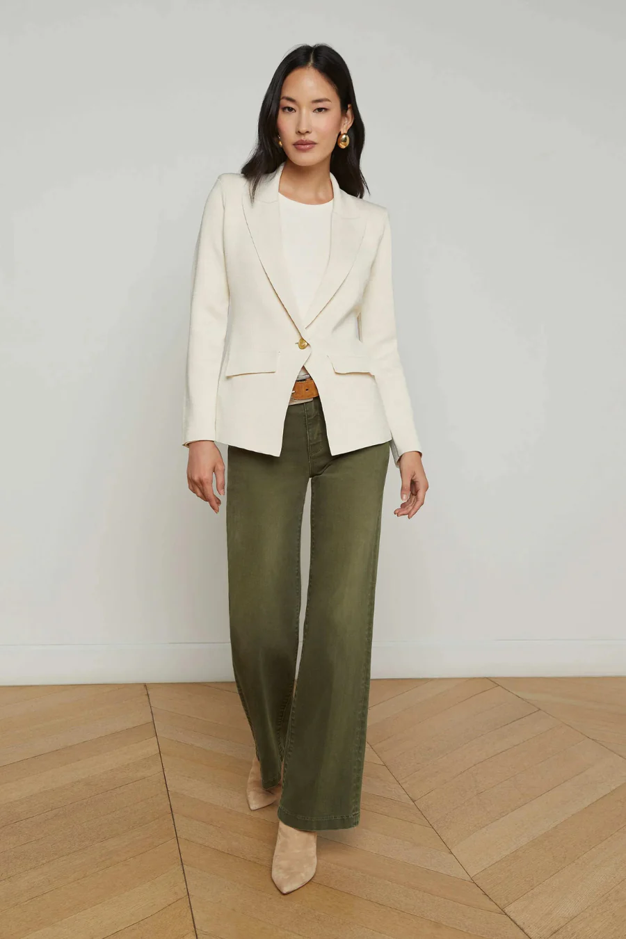 Chamberlain Knit Blazer Ivory/ Gold - Image 3