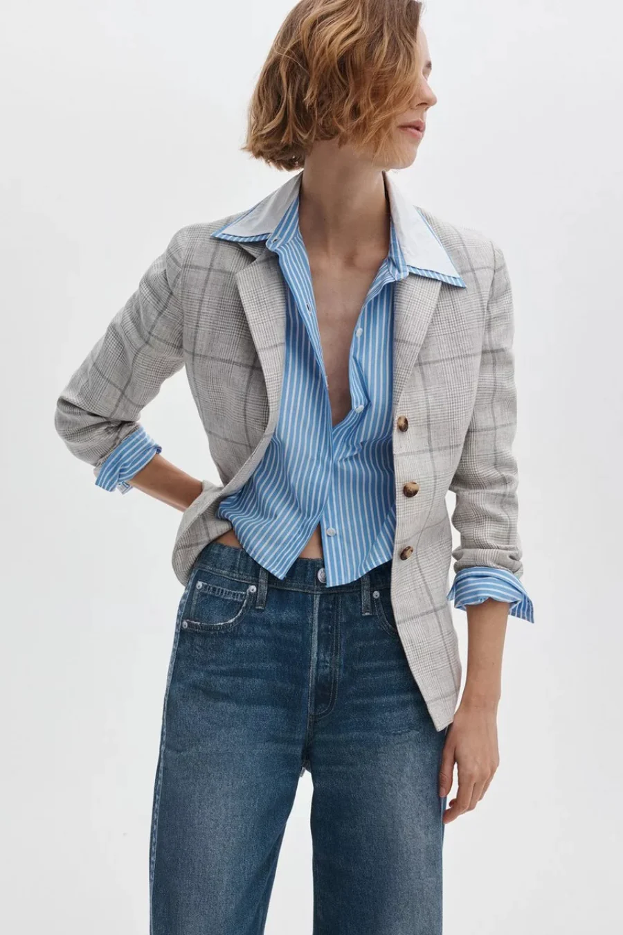 Chappell Plaid Blazer White Multi - Image 3