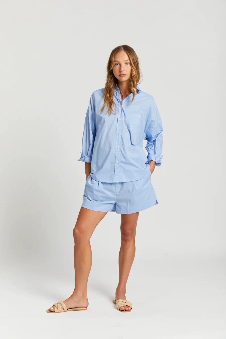 Chiara Long Sleeve Shirt Sky Blue - Image 3