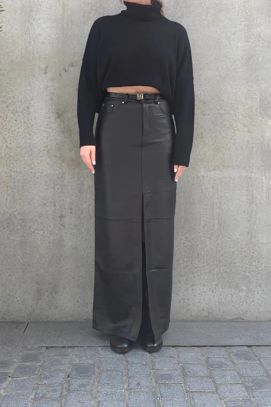 Chicago Leather  Skirt Black