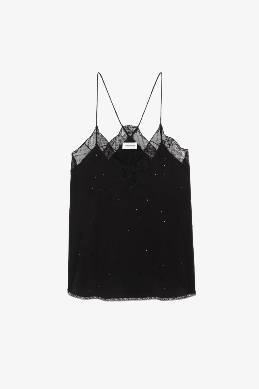 Christy Diamanté Silk Camisole Noir - Image 4
