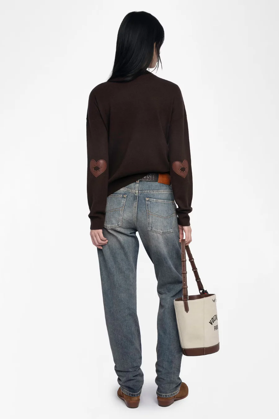 Cici Patch Jumper Dark Chocolate - Image 2
