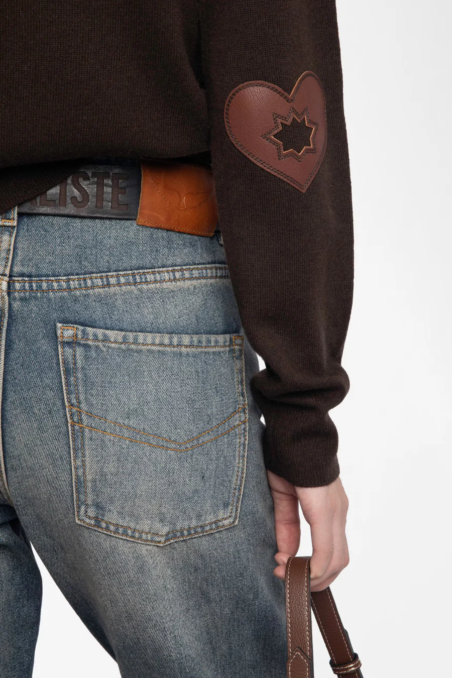 Cici Patch Jumper Dark Chocolate - Image 4