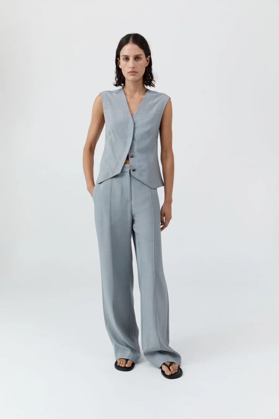 Classic Pintuck Pants Mist