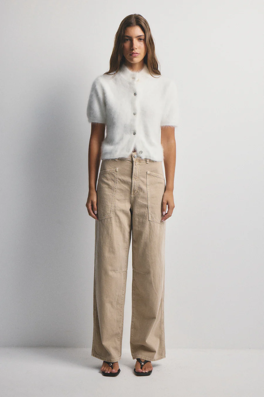 Claudia Cashmere Short Sleeve Snow