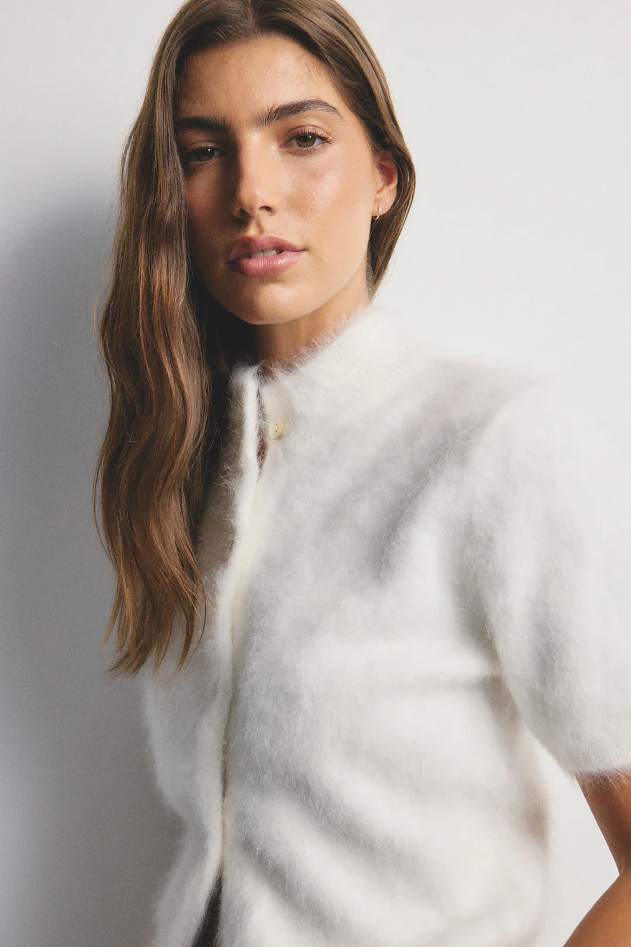 Claudia Cashmere Short Sleeve Snow - Image 3