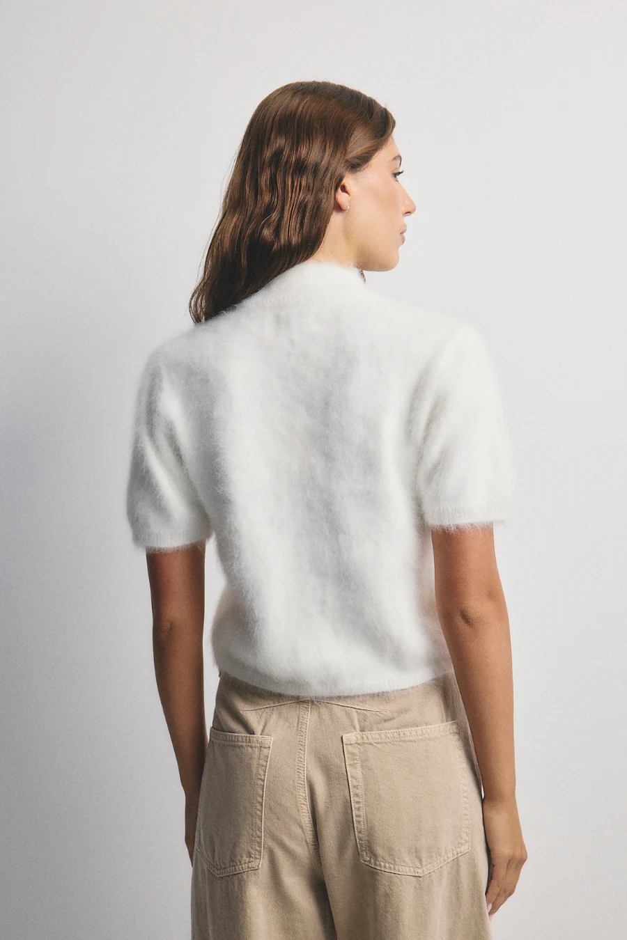 Claudia Cashmere Short Sleeve Snow - Image 4