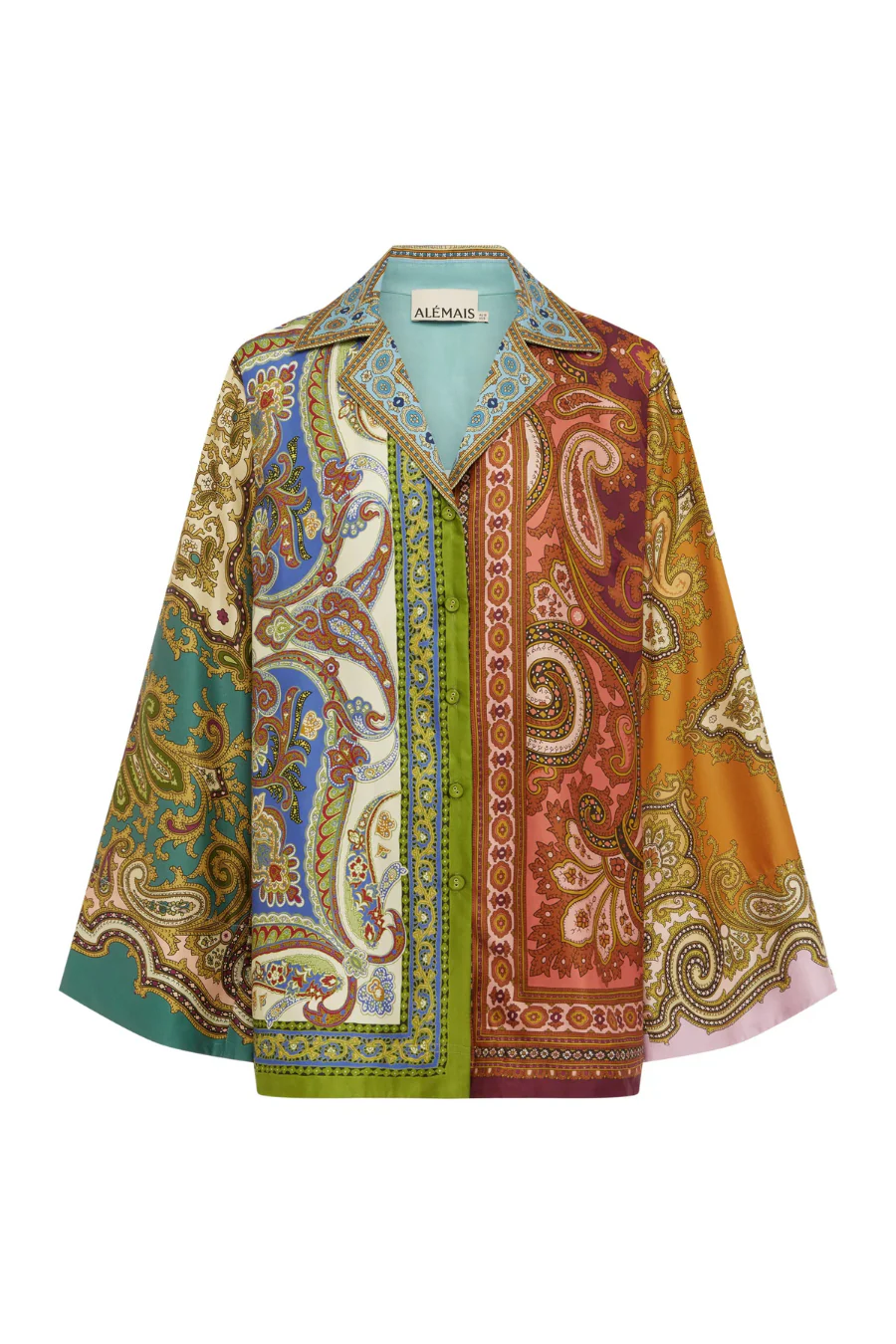 Clemenza Spliced Silk Shirt Multi - Image 4