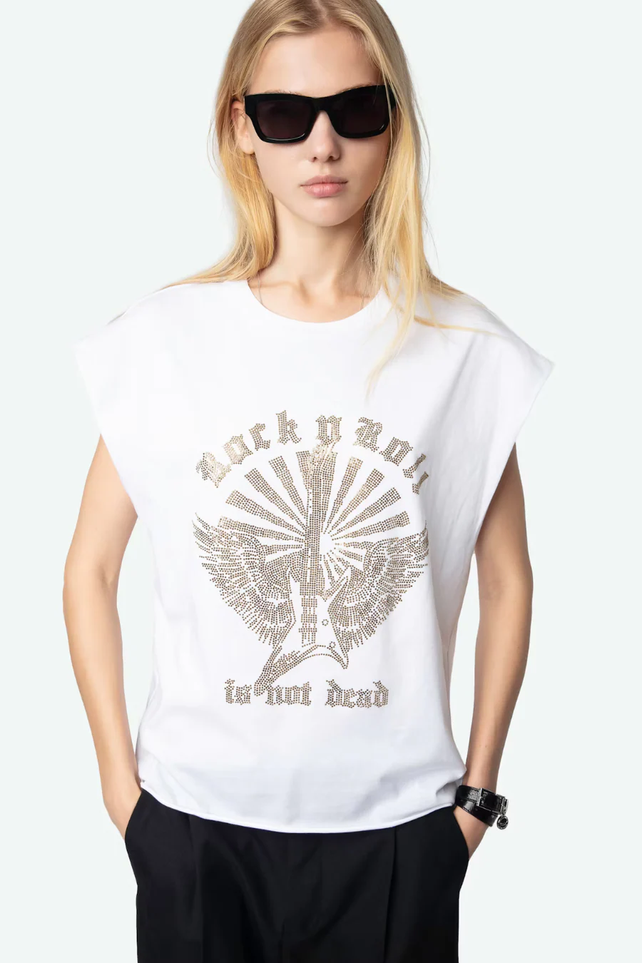Cloe Guitar Tank Top White - Image 3