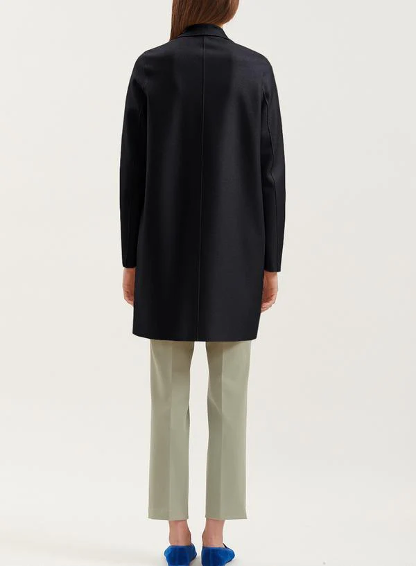 Cocoon Coat Pressed Wool Black - Image 3