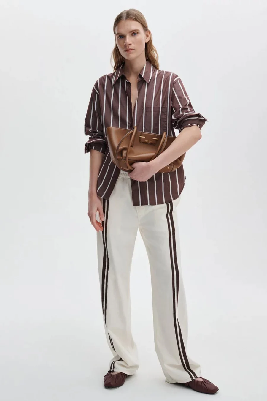 Connie Stripe Shirt Rosewood Stripe