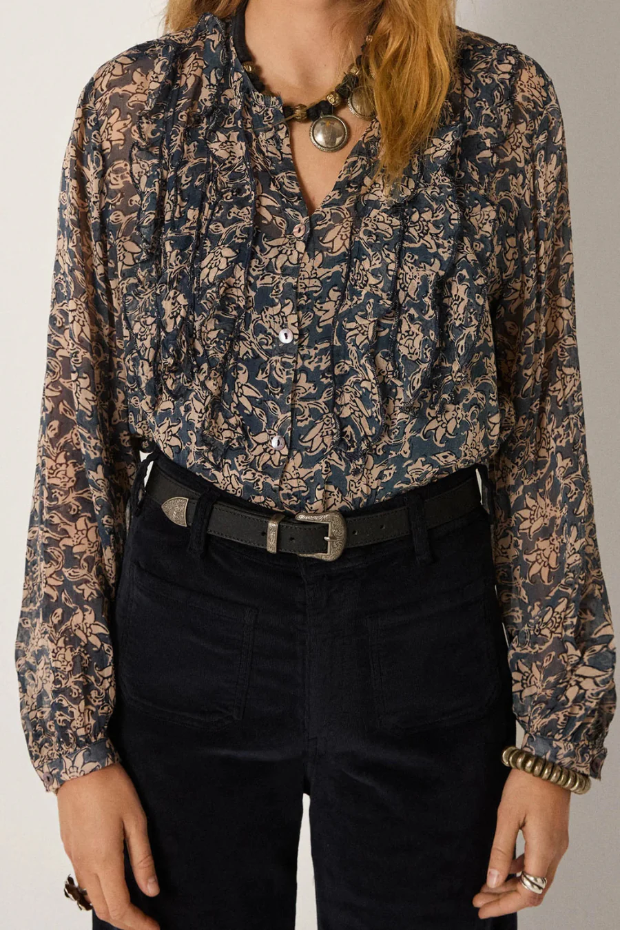 Corina Blouse Blue Lion - Image 2