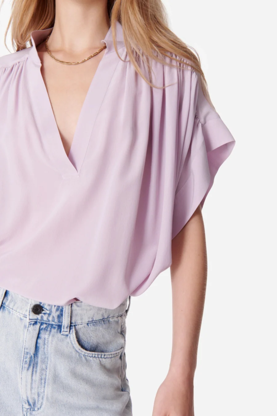 Cory Silk Blouse Parme - Image 4