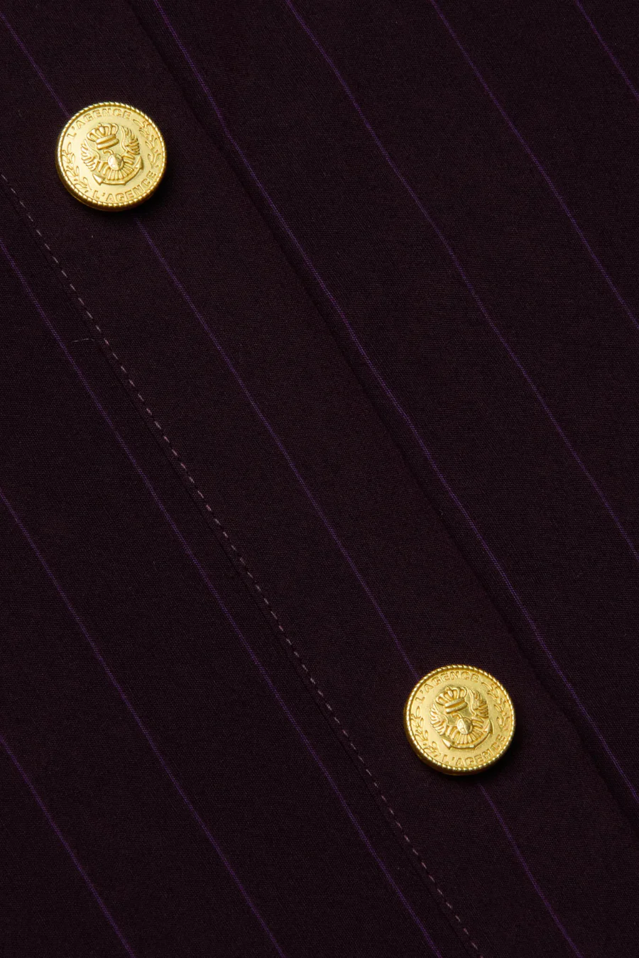 Cosette Crop Hi Low Shirt Dark Malbec Pinstripe - Image 4