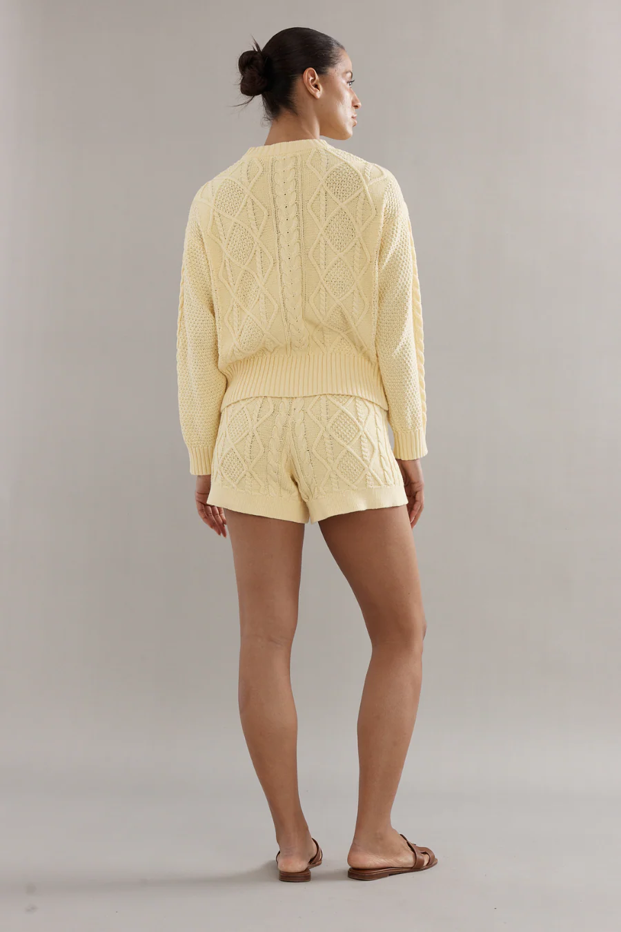Cotton Cable Knit Jumper Yellow - Image 4