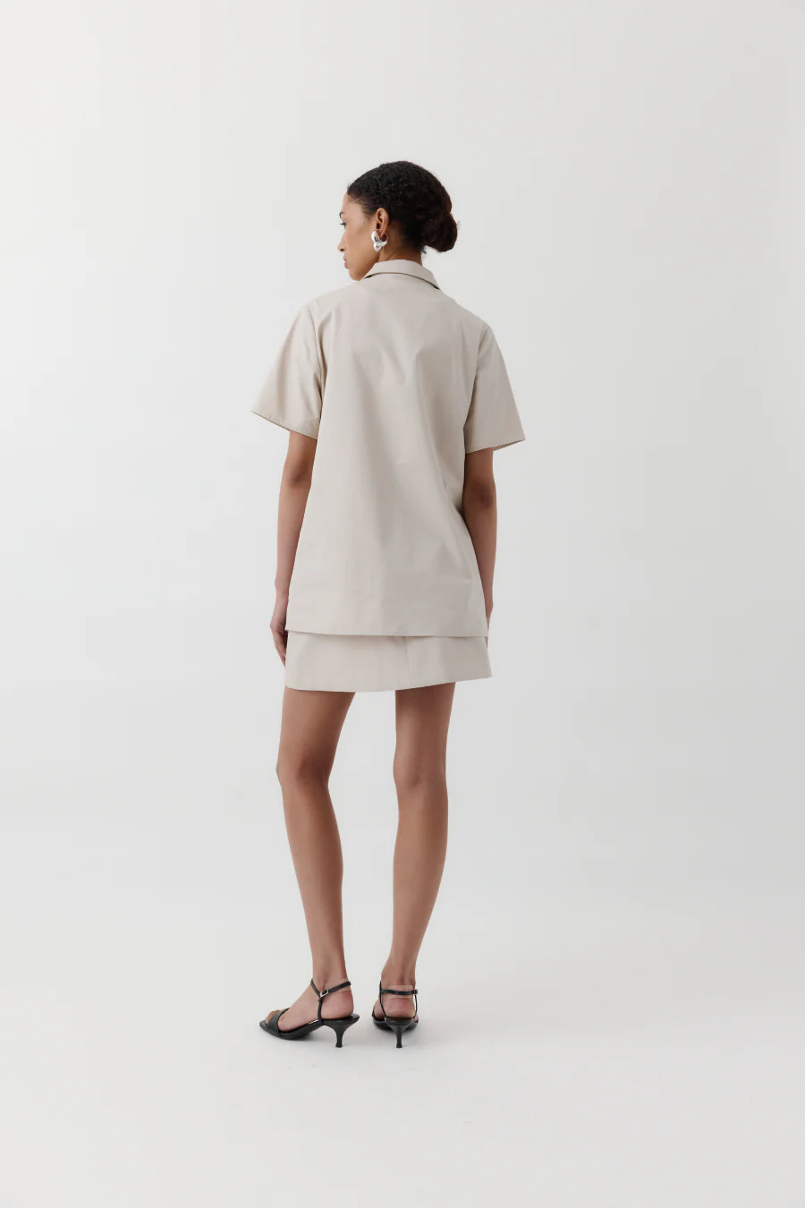 Cotton Mini Skirt Oyster - Image 2