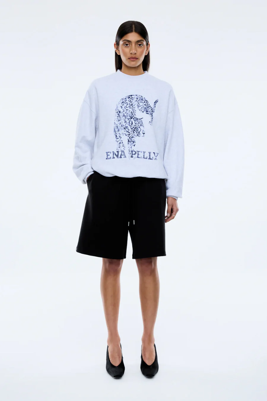 Crawling Leopard Sweater White Marle