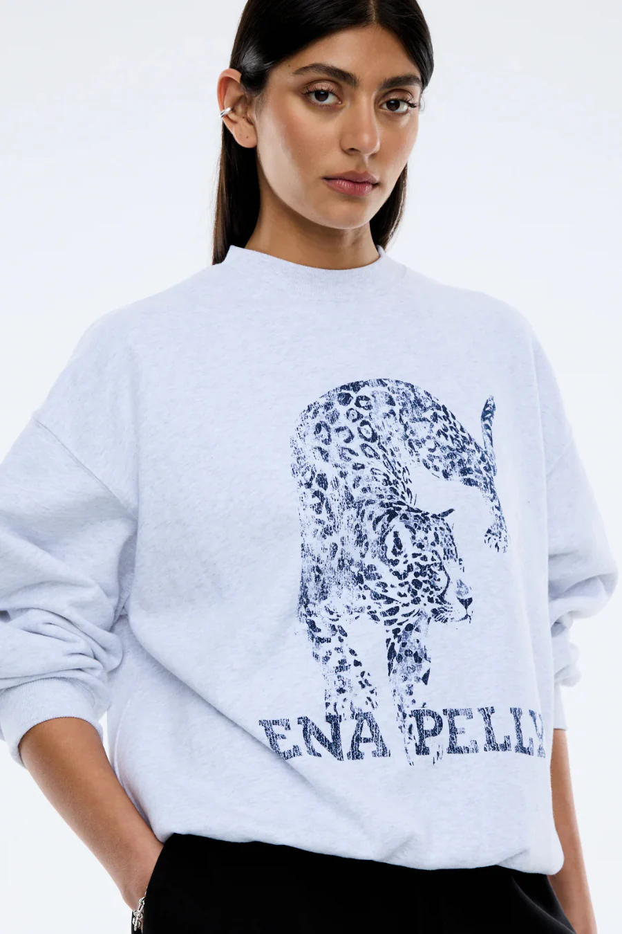 Crawling Leopard Sweater White Marle - Image 2