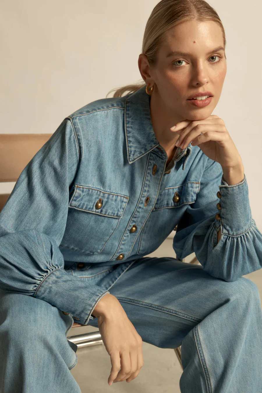 Crest Top Light Washed Denim - Image 4