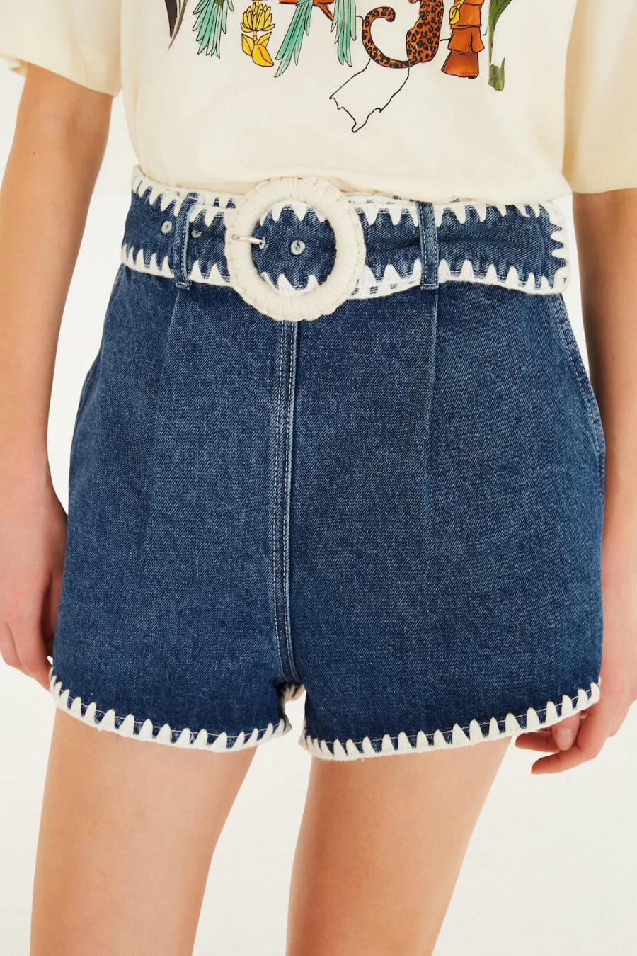 Crochet Denim Shorts - Image 3