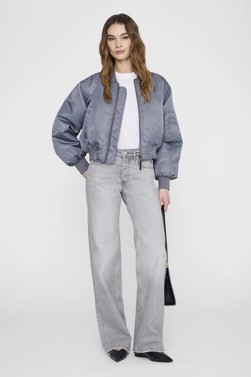 Cropped Leon Bomber Dark Grey