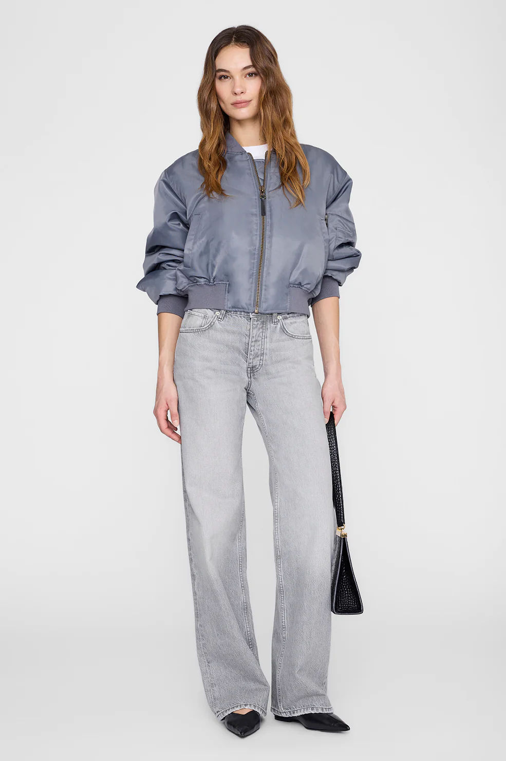 Cropped Leon Bomber Dark Grey - Image 3